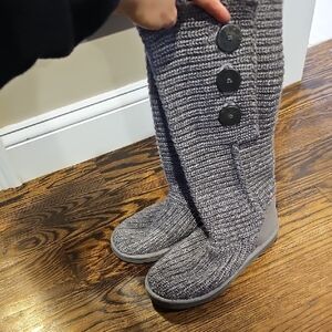 ugg Cozy Knit Button-Accent Women's Boots - Gray
